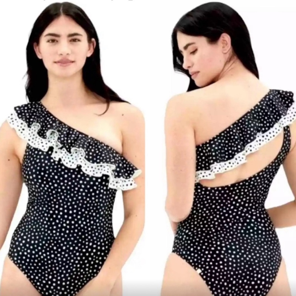 Summersalt Black and White One-Shoulder One Piece